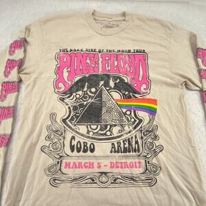 Pink Floyd The Dark Side of the Moon Tour Band Graphic Shirt Mens Size S Tan